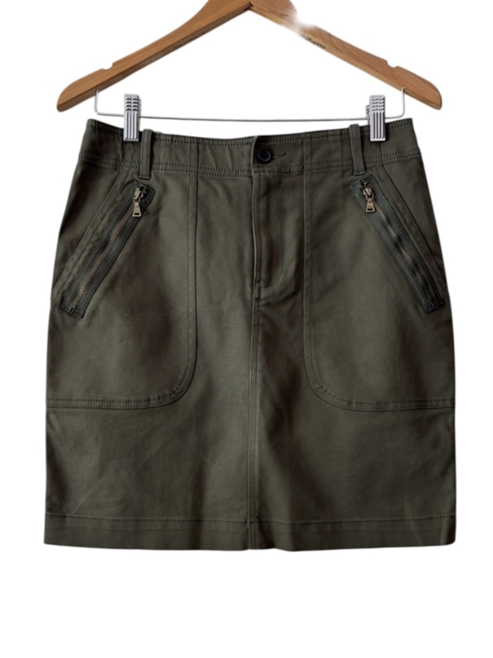 Club Monaco Mini Skirt - Olive/Army Green Size 6 - Picture 1 of 8